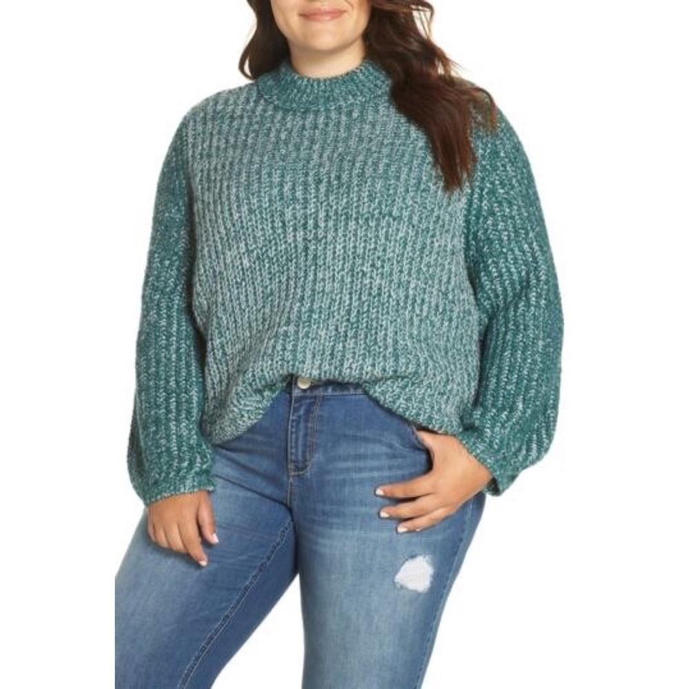 Nordstrom BP. Marl Knit Sweater Teal Size 4X